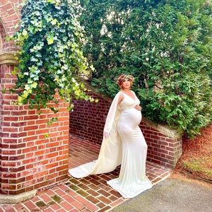 Beautiful Cream Maternity Dress or gown